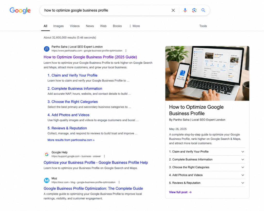 Google search results page 