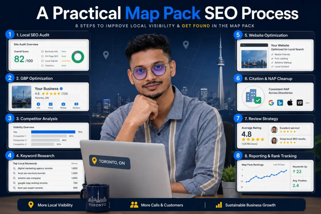 Map Pack Ranking Factors SEO process in Toronto