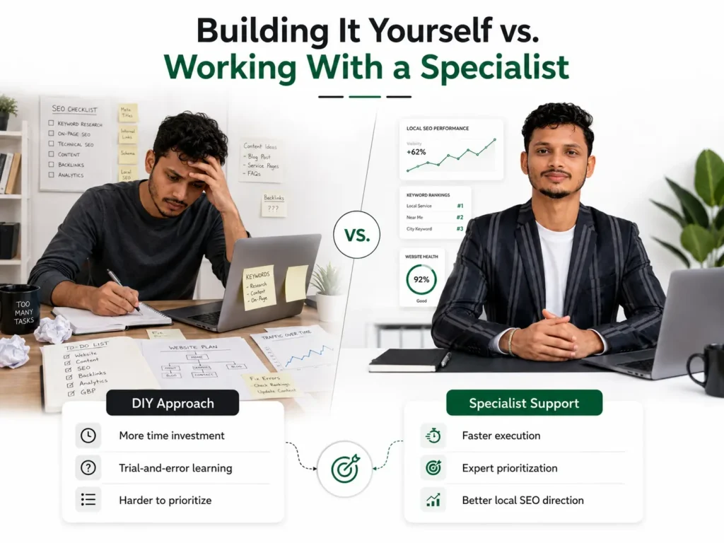 SEO Roadmap Template DIY vs SEO Specialist Comparison